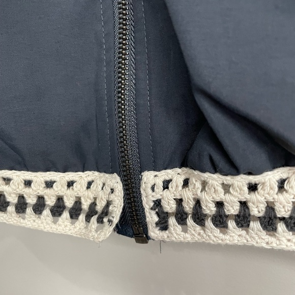 Free People Crochet insert light weight bomber cropped jacket - Picture 11 of 15